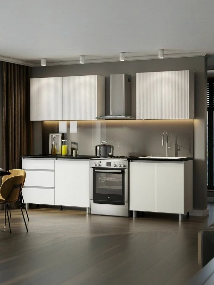 ARNIKA Кухонный гарнитур со столешницей "Макинберд" 200см, белый